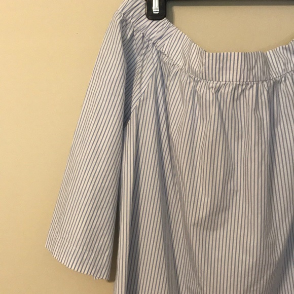 NWT Madewell Strapless Blue and White Stripe Top - Picture 4 of 7